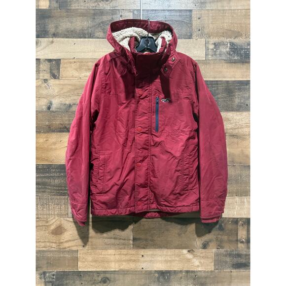 Hollister California All-Weather Maroon Jacket-Sherpa Lined - Size S - Picture 1 of 10